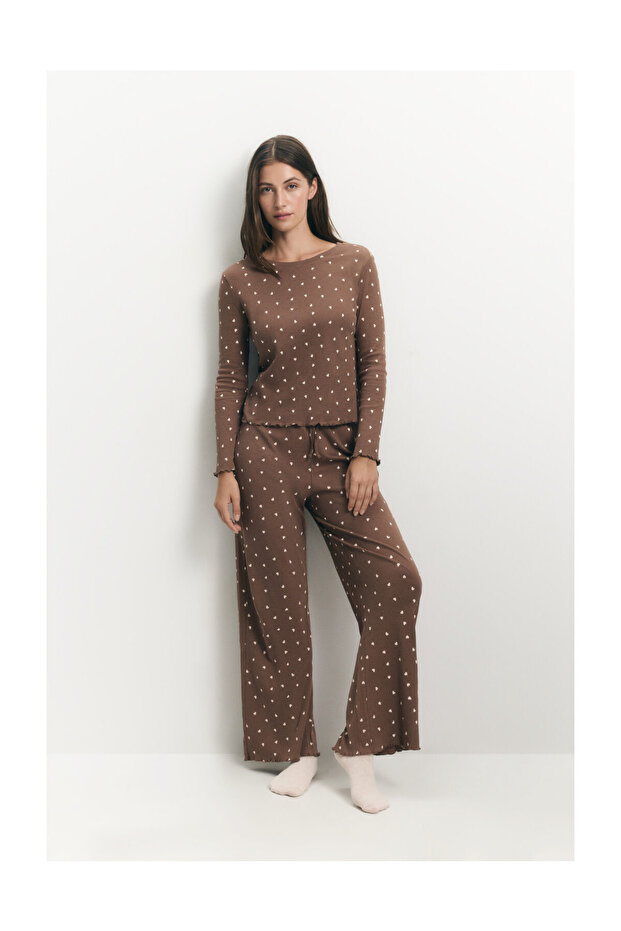 Koszulka piżamowa z długim rękawem dla kobiet - 8