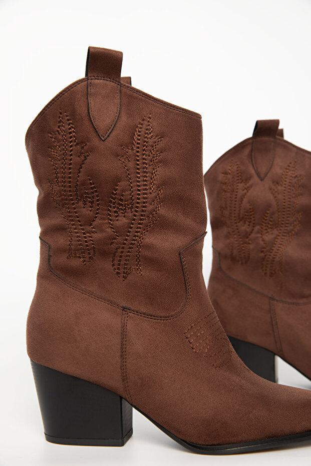 Kahve Süet Kadın Bot & Bootie 20985 - 3