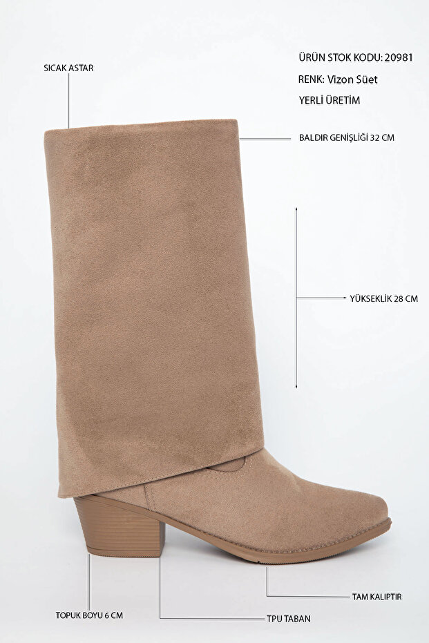 Vizon Süet Kadın Bot & Bootie 20981 - 6