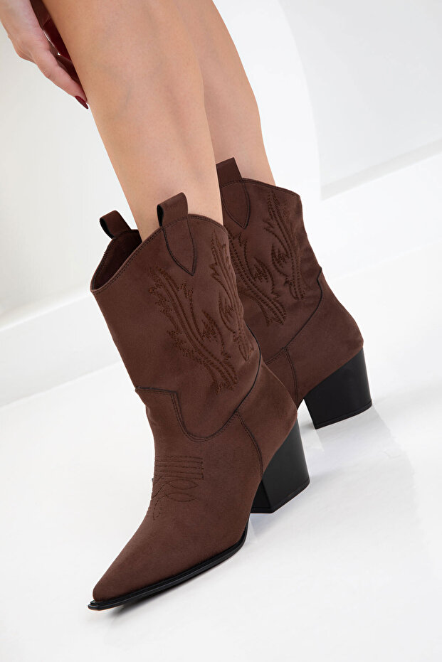 Kahve Süet Kadın Bot & Bootie 20985 - 1