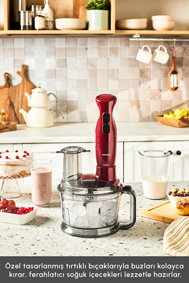 Pro Multimax 6 in 1 Çok Amaçlı Mutfak Robotu/Blender Seti Red 2000 W - 4