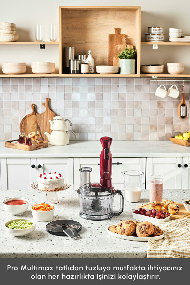 Pro Multimax 6 in 1 Çok Amaçlı Mutfak Robotu/Blender Seti Red 2000 W - 7