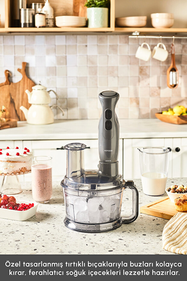 Pro Multimax 6 in 1 Çok Amaçlı Mutfak Robotu/Blender Seti Space Gray 2000 W - 3
