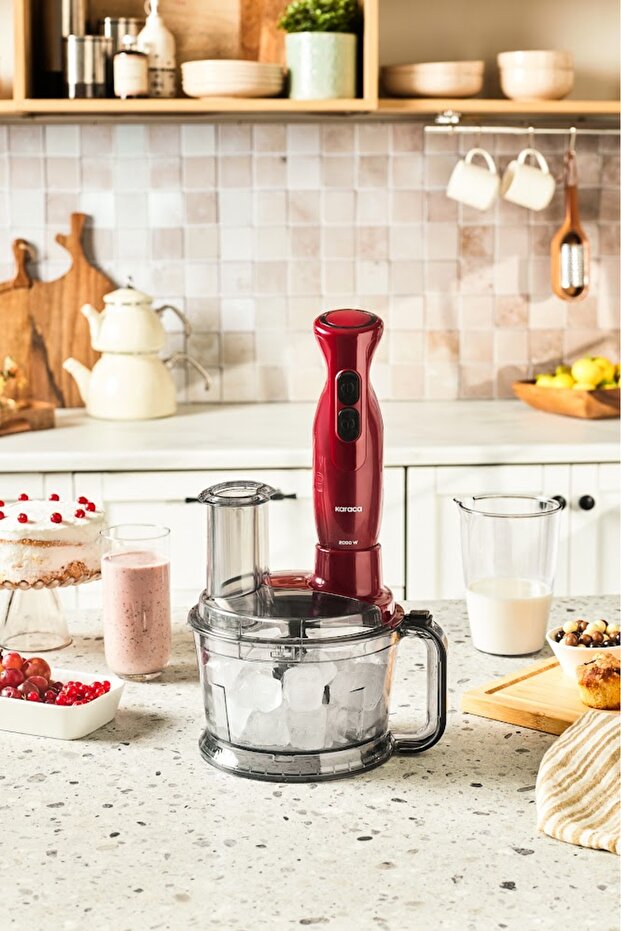 Pro Multimax 6 in 1 Çok Amaçlı Mutfak Robotu/Blender Seti Red 2000 W - 1