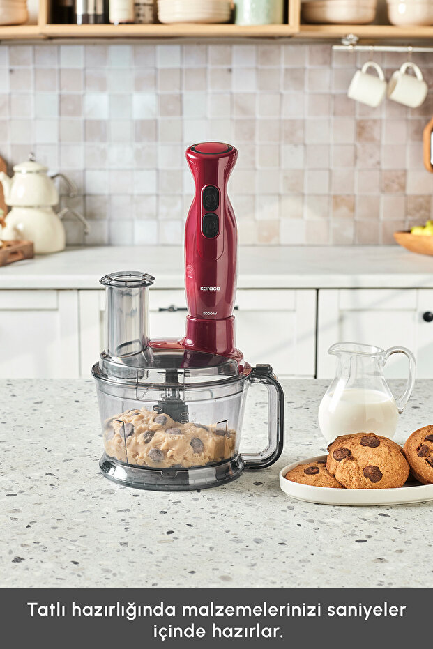Pro Multimax 6 in 1 Çok Amaçlı Mutfak Robotu/Blender Seti Red 2000 W - 3