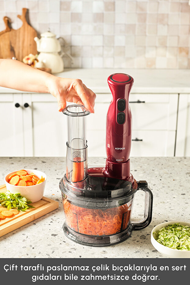 Pro Multimax 6 in 1 Çok Amaçlı Mutfak Robotu/Blender Seti Red 2000 W - 5