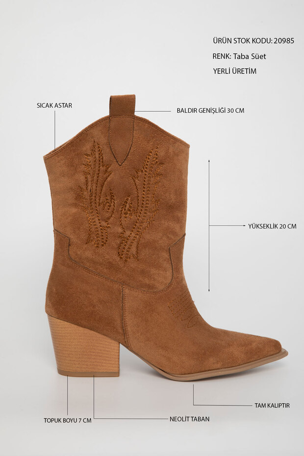 Taba Süet Kadın Bot & Bootie 20985 - 3