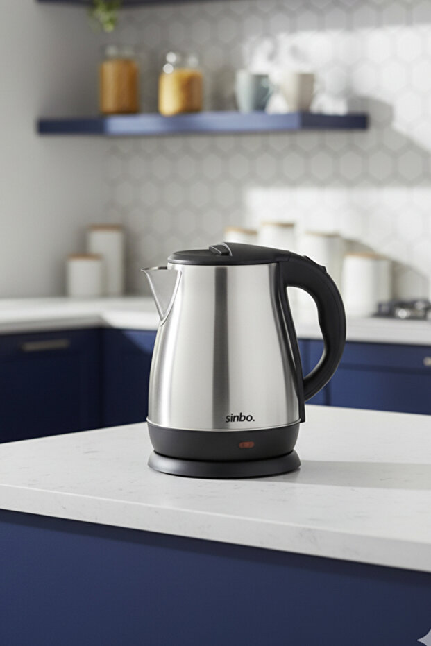 Sk-8028 1500 W 1.8 Lt Steel Kettle 360 Degrees