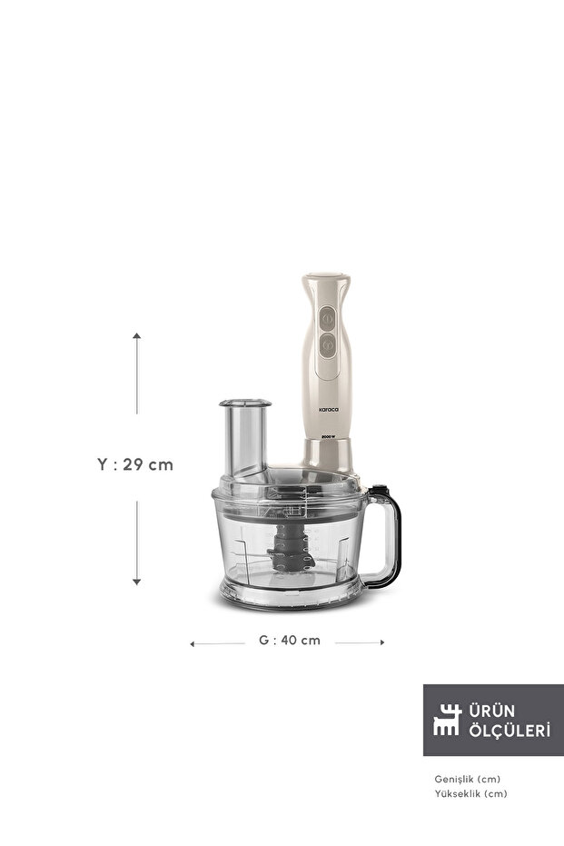 Pro Multimax 6 in 1 Çok Amaçlı Mutfak Robotu/Blender Seti Iconic Beige 2000 W - 2