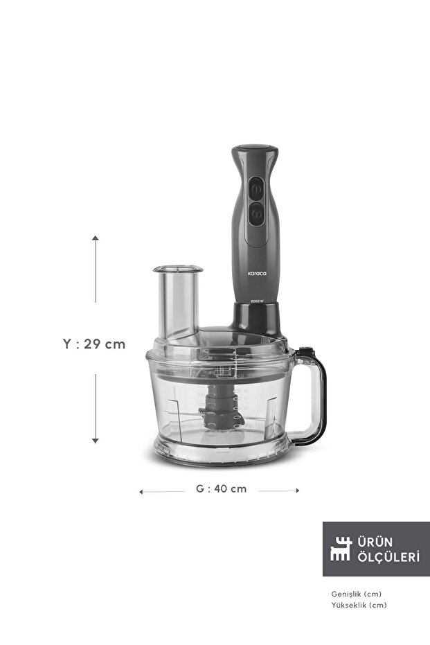 Pro Multimax 6 in 1 Çok Amaçlı Mutfak Robotu/Blender Seti Space Gray 2000 W - 2
