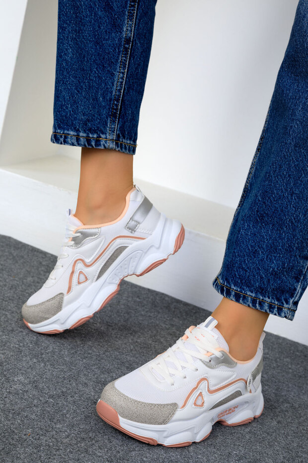 Fehér púderes női tornacipő 17834 - 1