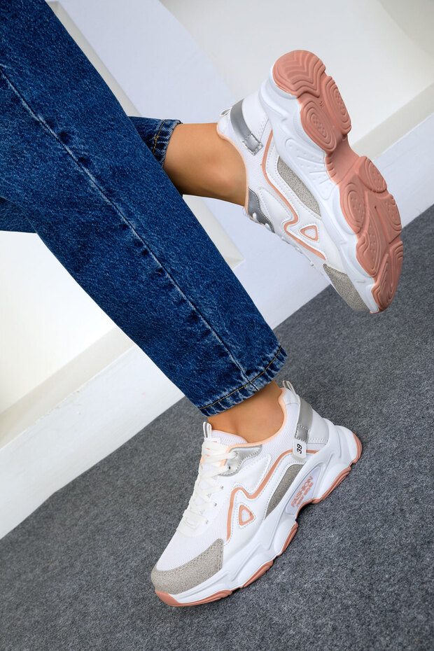 Fehér púderes női tornacipő 17834 - 2