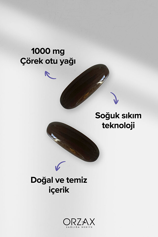 Orzax Çörek Otu Yağı 1000mg 60 Kapsül - 3