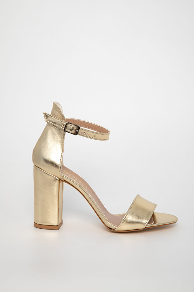 Altın Kadın Klasik Topuklu Ayakkabı 14532 - 5