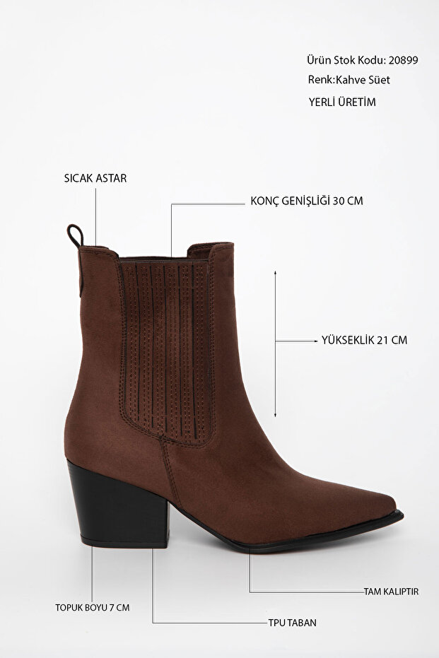 Kahve Süet Kadın Bot & Bootie 20899 - 1