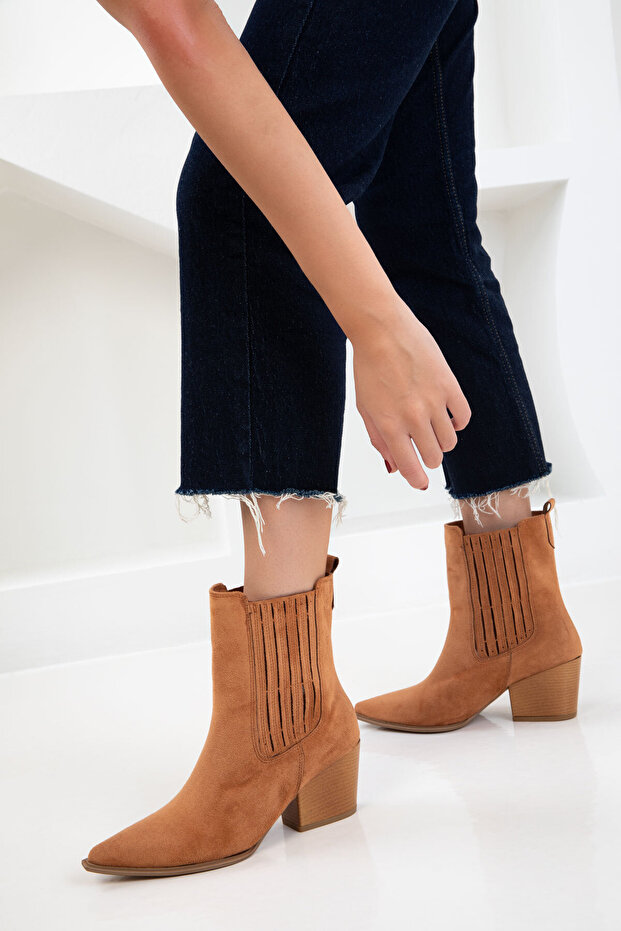 Taba Süet Kadın Bot & Bootie 20899 - 4