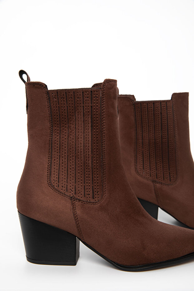 Kahve Süet Kadın Bot & Bootie 20899 - 6