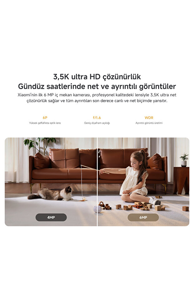 Smart Camera C500 Akıllı Ev Kamerası - 6MP 3.5K İnsan ve Evcil Hayvan Algılama (Xiaomi TR Garantili) - 4