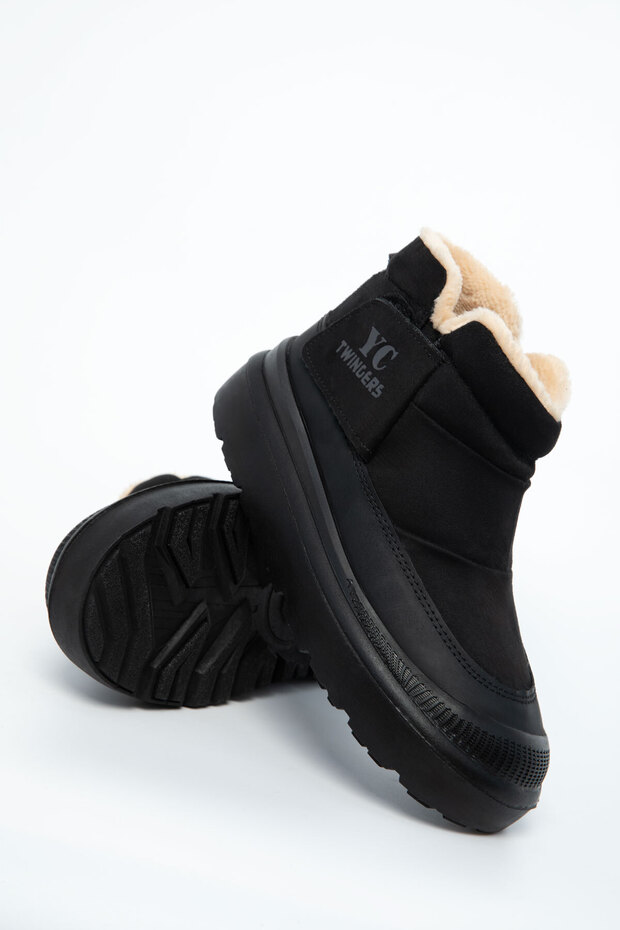 Siyah Süet Kadın Bot & Bootie 21008 - 3