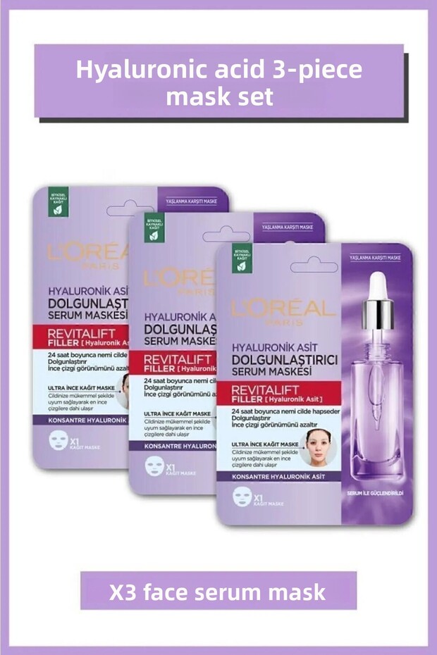 Loreal Paris Revitalift Filler Plumping Serum Mask 28 gr X 3 Pieces