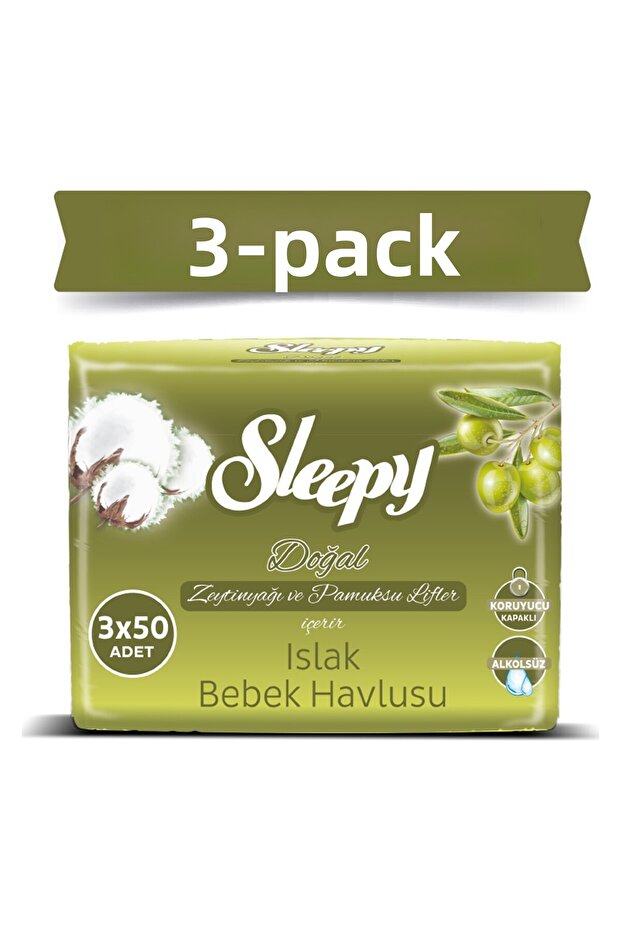 Olive Oil Wet Towel 3 X 50 Pcs