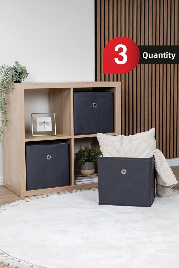 3-Piece In-Cabinet Laundry Toy Organizer Storage Box Organizer Without Lid 30X30X30 cm