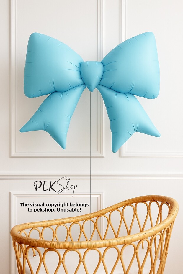 Blue Big Bow Foil Balloon Bow Shaped Balloon
