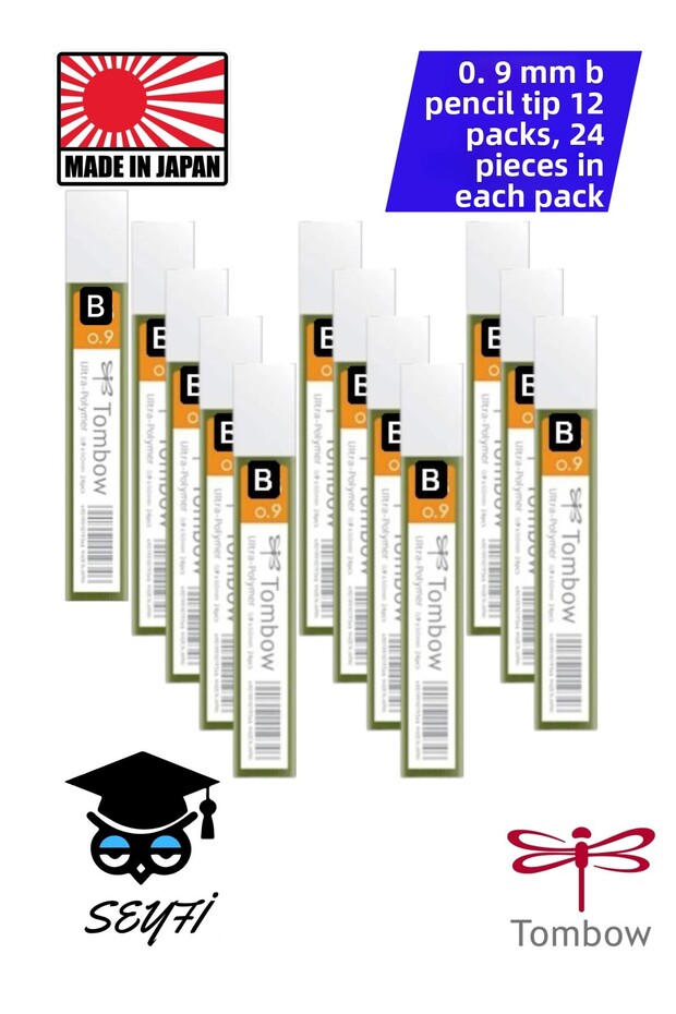0.9 mm B Pencil Lead 12 Packs Each Pack Contains 24 Pieces