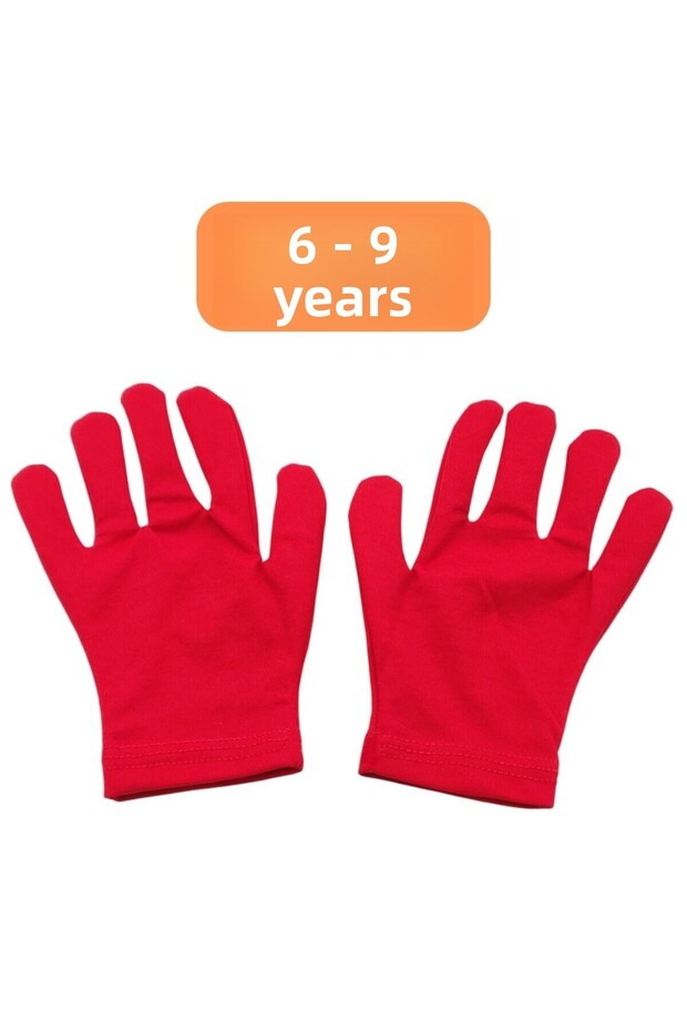 6-9 Years Old Children's Red Performance Event Ceremony Party Pantomime Band Gloves April 23 May 19 October 29