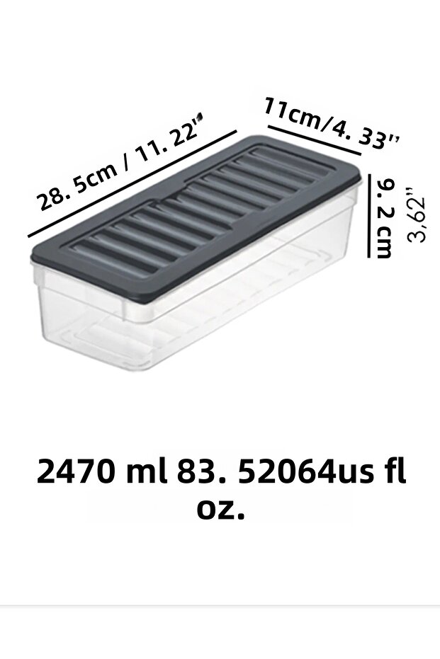 Refrigerator Organizer with Horizontal Lid Icebox Container Storage Container Ice Box Storage Container - 3