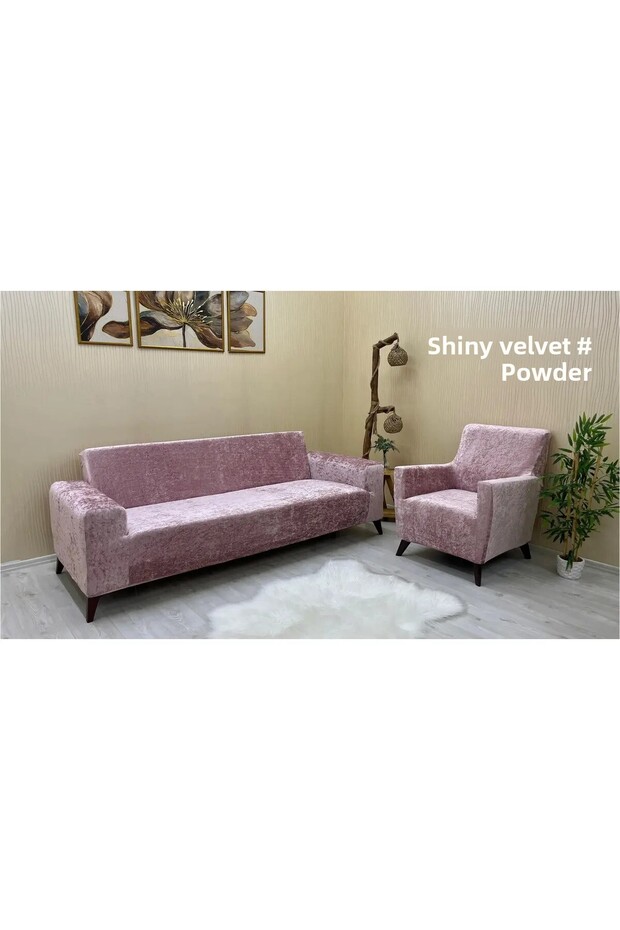 Velvet Elastic 3 31 1 Seat Cover Set | Sofa Cover | Sofa Bed Cover Slipcover Flexible