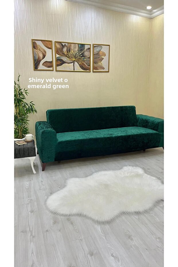 Velvet Elastic 3-Person Sofa Cover Sofa Cover Chair Cover Flexible