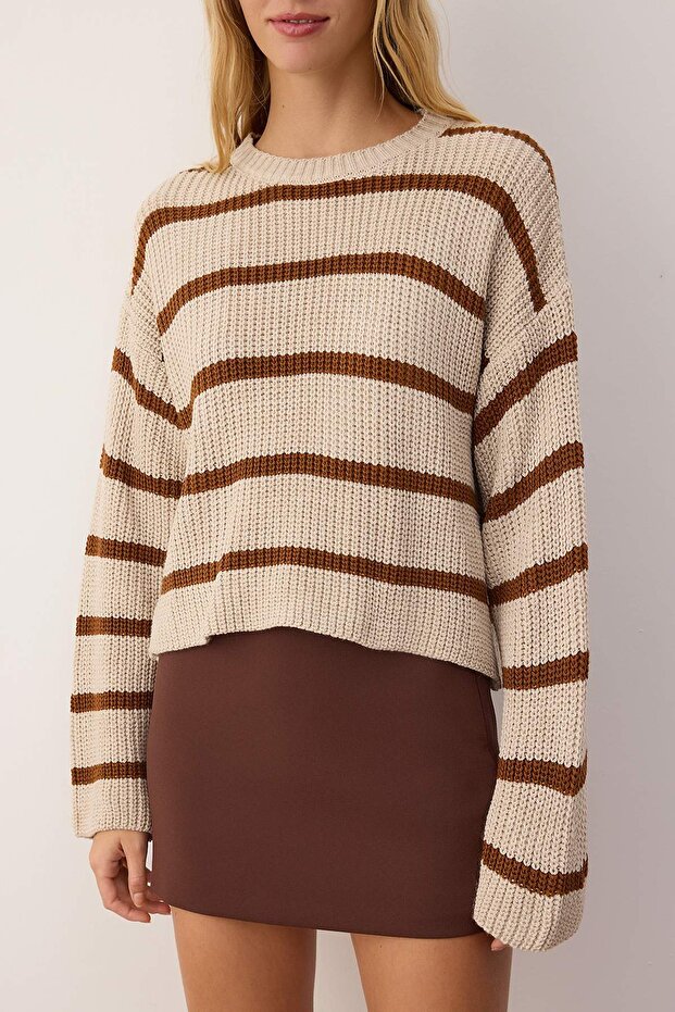 Stone Crop Basic Strickpullover mit Streifen TWOAW23KZ00390 - 4