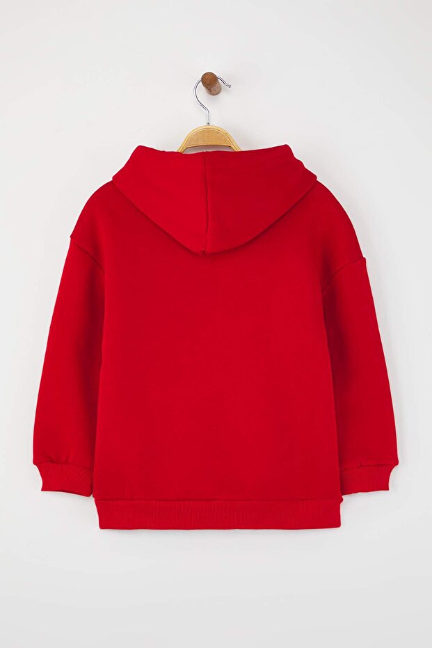 Kırmızı Pamuklu Slogan Baskılı 23 Nisan OversizeÖrme Unisex Çocuk Sweatshirt TKDAW26SW00025 - 7