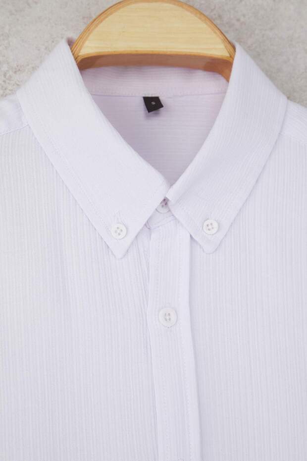 Beyaz Slim Fit Erkek Dokulu Gömlek TMNAW26GO00002 - 6