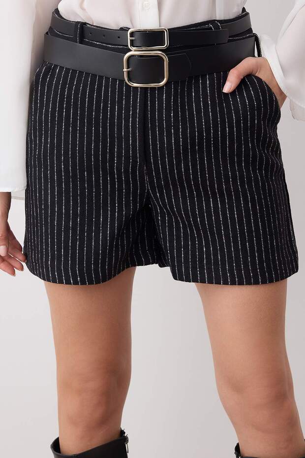 Antrasit Kaşe Çift Kemerli City Boy Şort & Bermuda TWOAW26SR00017 - 5