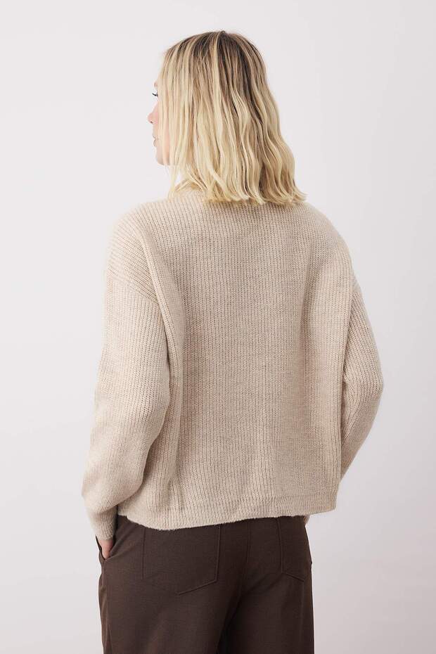 Weich strukturierter Paar-Strickpullover mit Reißverschluss in Steinoptik – TWOAW20XS0009 - 5