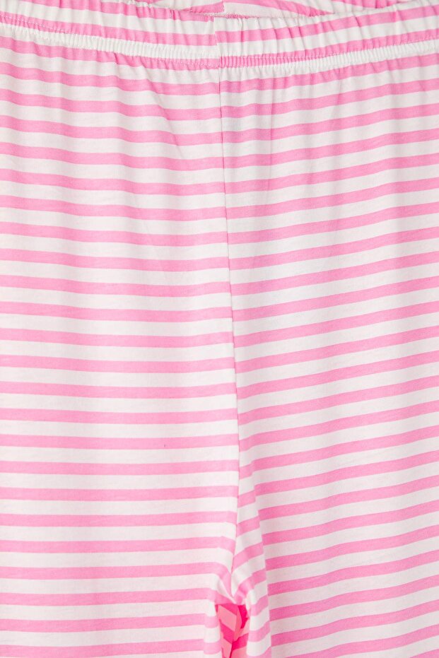 Çok Renkli Pembe 2'li Örme Büyük Beden Pijama Altı TBBAW26IA00002 - 3