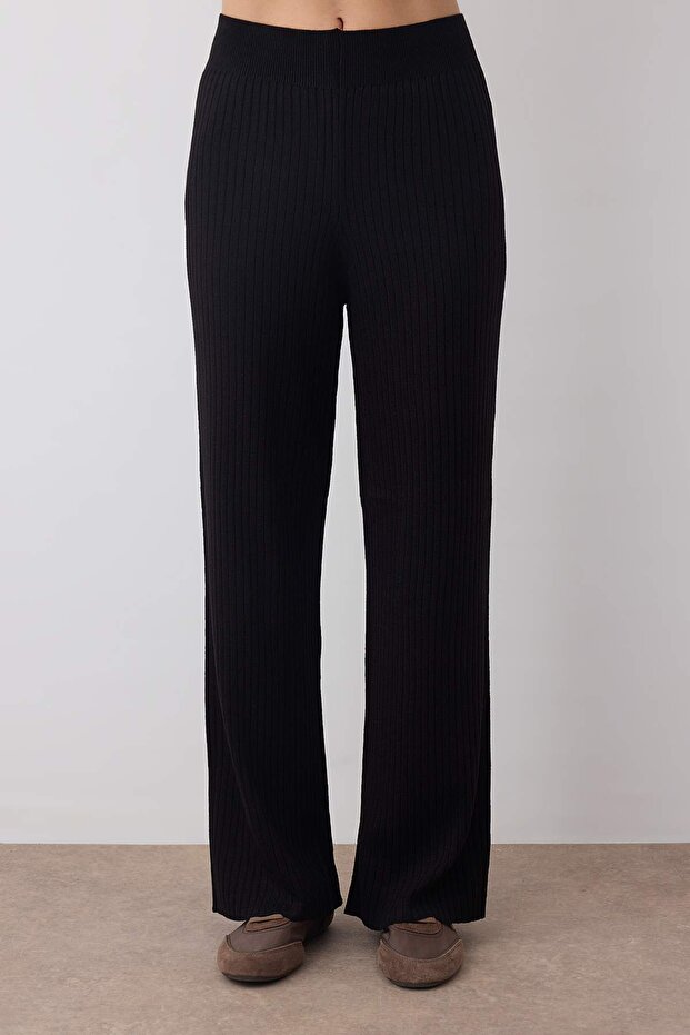 Černý Wide Fit Basic Knitwear Spodní-Top Set TWOSS20AU0084 - 3