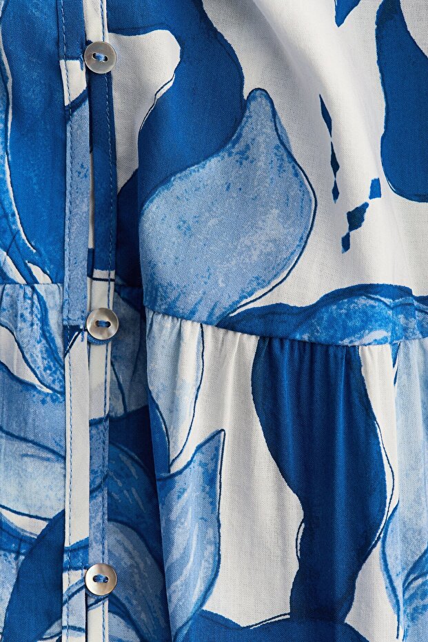 Katlı Maksi Elbise - 5