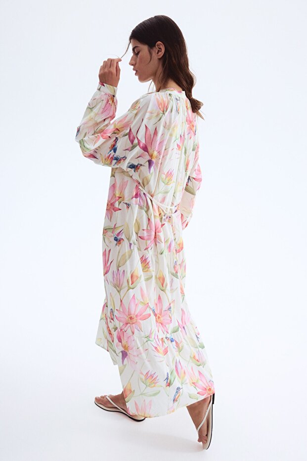 Katlı Maksi Elbise - 4