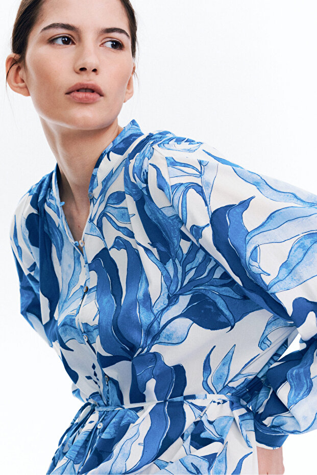 Katlı Maksi Elbise - 2