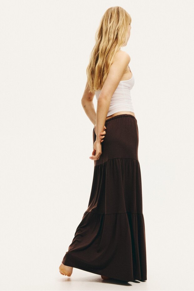 Katlı Maksi Etek - 4