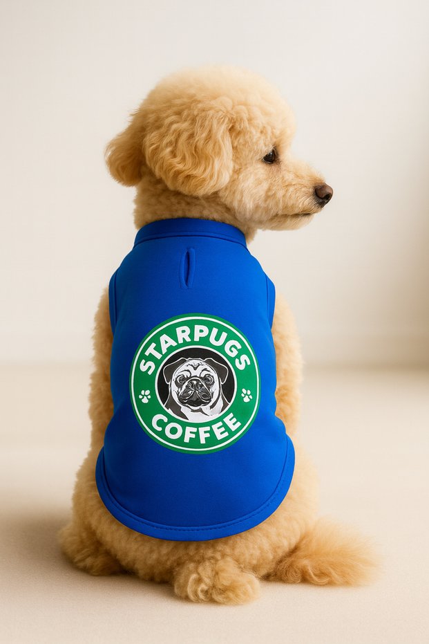 Cat and Dog Outfit & Dress - Cobalt Blue Starpugs Tank Top
