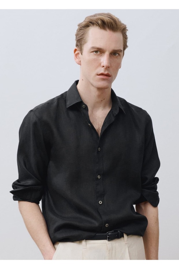 %100 keten gömlek - 5