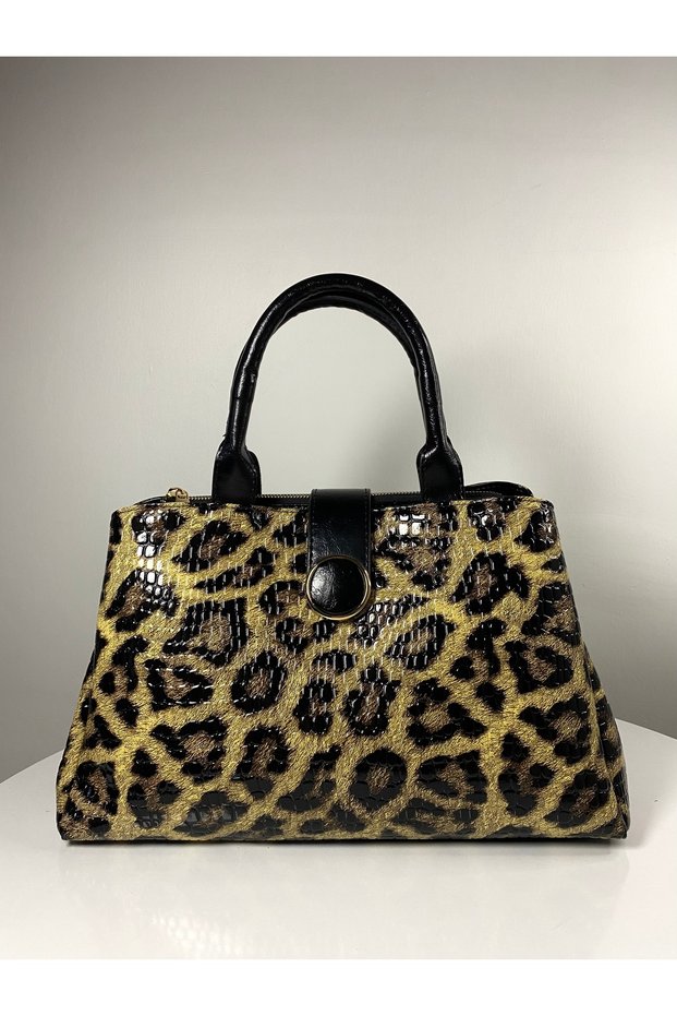 Women's Hand and Shoulder Bag with Gold Ring Detail