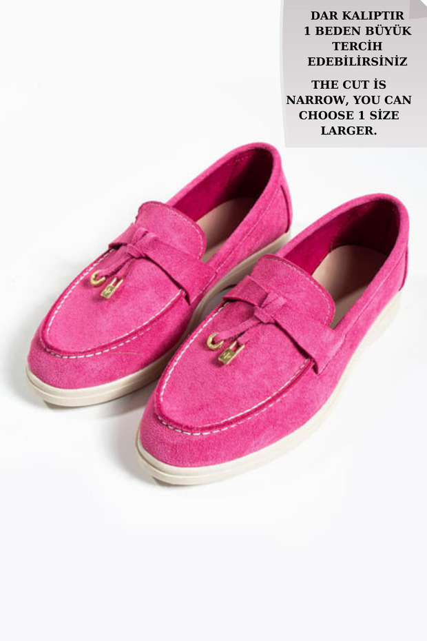 Woller Fuchsia Loafer velúr női cipő - 1