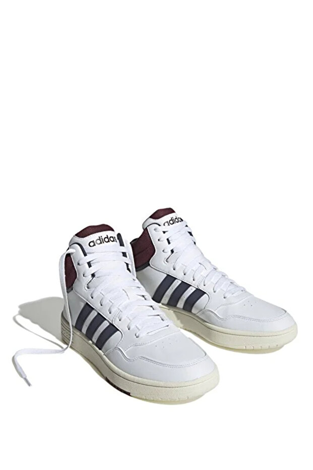 HP7895 Hoops 3.0 Mid Erkek Uzun Sneaker Ayakkabısı Beyaz Lacivert - 2