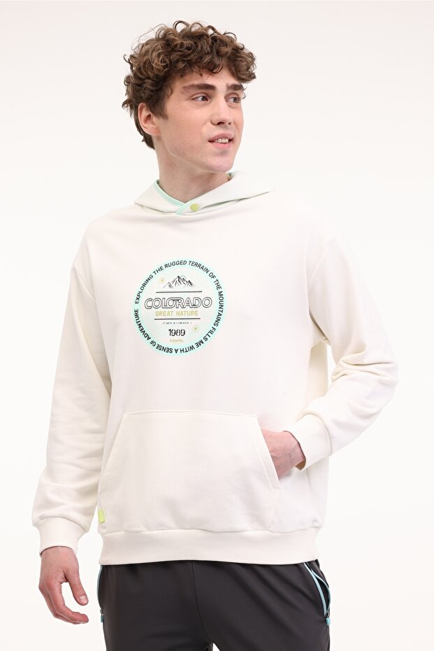 ML FINE 17OTD202 5FX Ekru Erkek Sweatshirt - 1