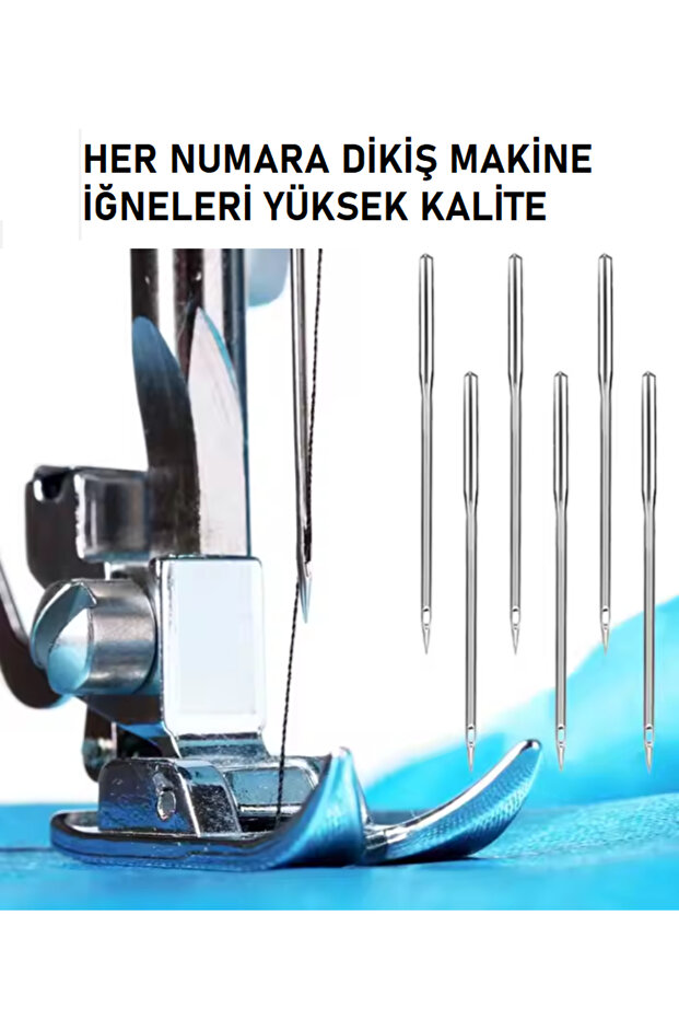 Ev tipi dikiş makine iğnesi 18 numara kalın kumaşlar için 10 adet - 7